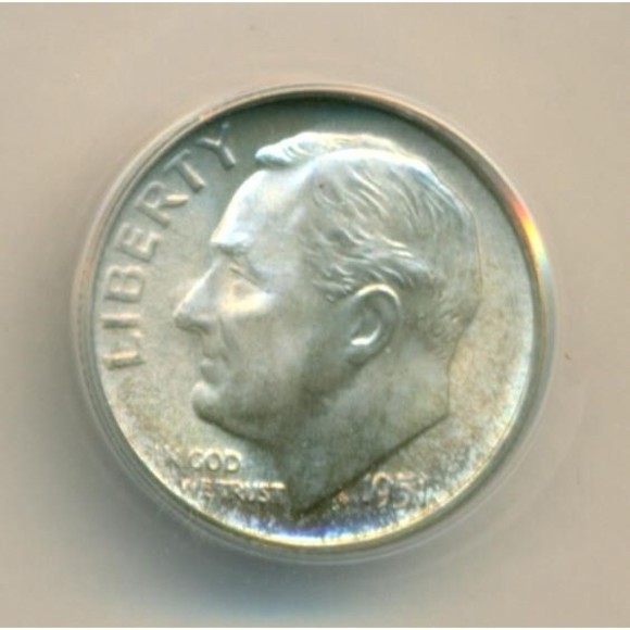 1951 S Roosevelt Dime MS67 FSB ANACS - Picture 3 of 4